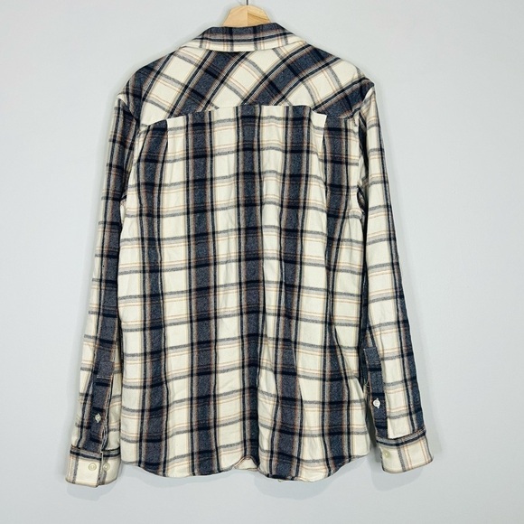 RVCA MidWeight Blue Plaid Flannel Button Up Large - Picture 4 of 4